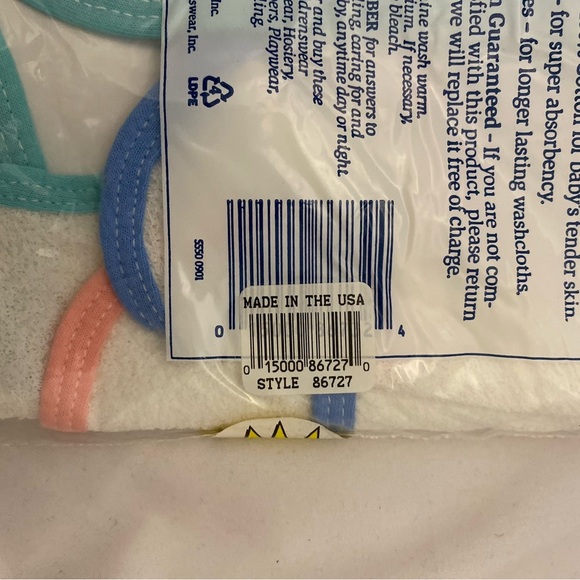 Vintage 1993 Gerber Terry Washcloths Duck Duckie 4-pack Old Wal-mart Price Tag - Picture 6 of 15